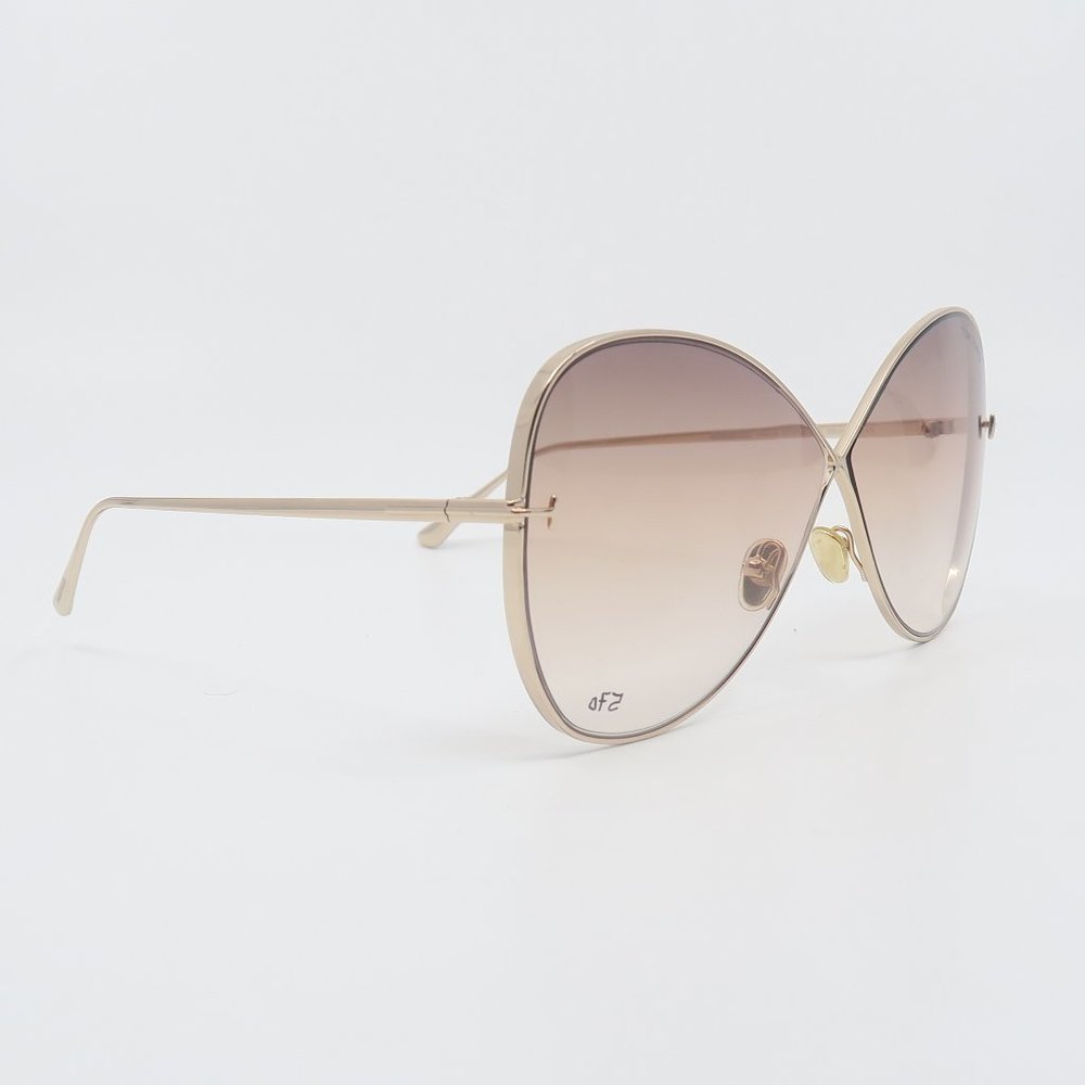 Tom Ford TF842 28F New Gold /Brown Gradient NICKIE Aviator Sunglasses with case. - Picture 3 of 6